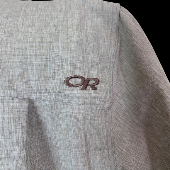 Outdoor Research Light Brown Casual Button Down Shirt With Roll Tab Sleeves L - Picture 4 of 8